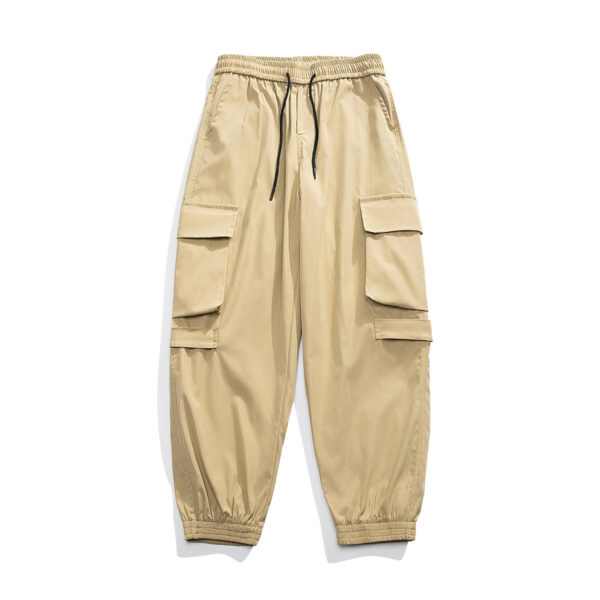 Rope Workwear With Pocket Loose Wide Leg Ankle Banded Pants - Image 4