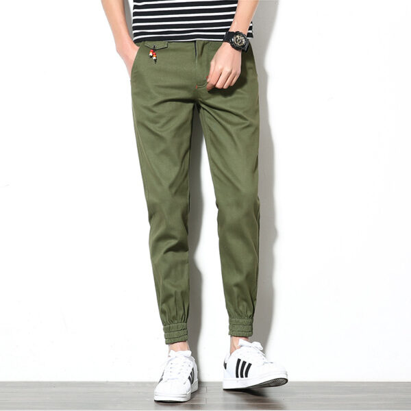 Men's Ankle-length Ankle-length Pants Slim-fit Lace-up Beads Harem - Image 4