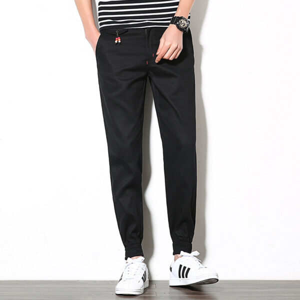 Men's Ankle-length Ankle-length Pants Slim-fit Lace-up Beads Harem - Image 3