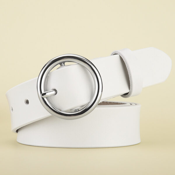 Women's Leather Belt All Match Round Buckle - Image 5