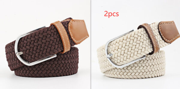 Women's Canvas Belt Student Pants Casual Stretch Braided Needle Buckle - Image 10