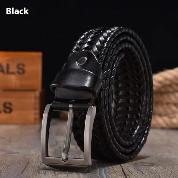 Leather Pin Buckle Handmade Couple's Pant Trendy Casual Belt - Image 3