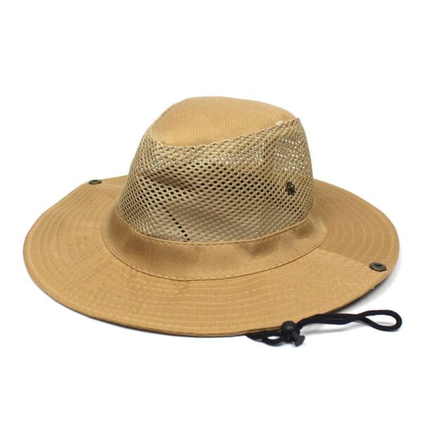 Patchwork Mesh Breathable Bucket Hat Fishing Cycling Windproof Sun Protection Foldable