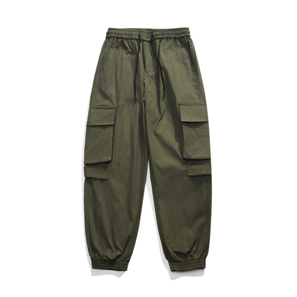 Rope Workwear With Pocket Loose Wide Leg Ankle Banded Pants - Image 2