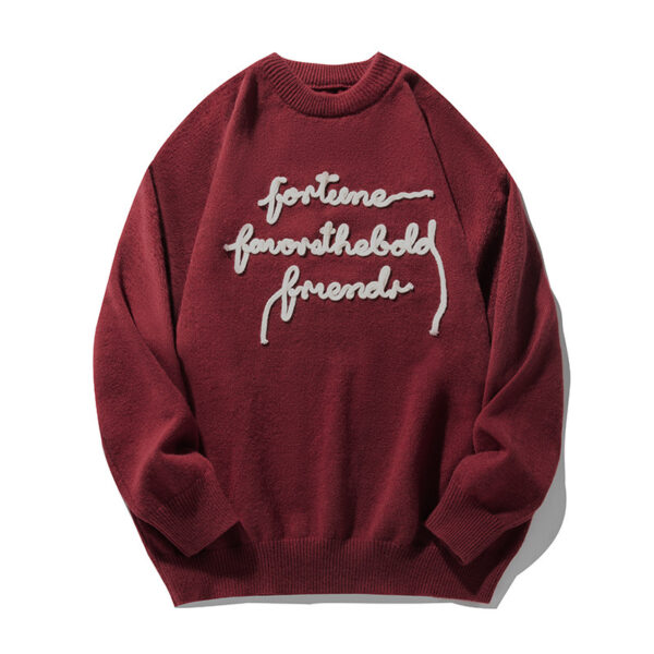 Three-dimensional Letter Plate Flower Design Warm Sweater Male Couple - Image 2