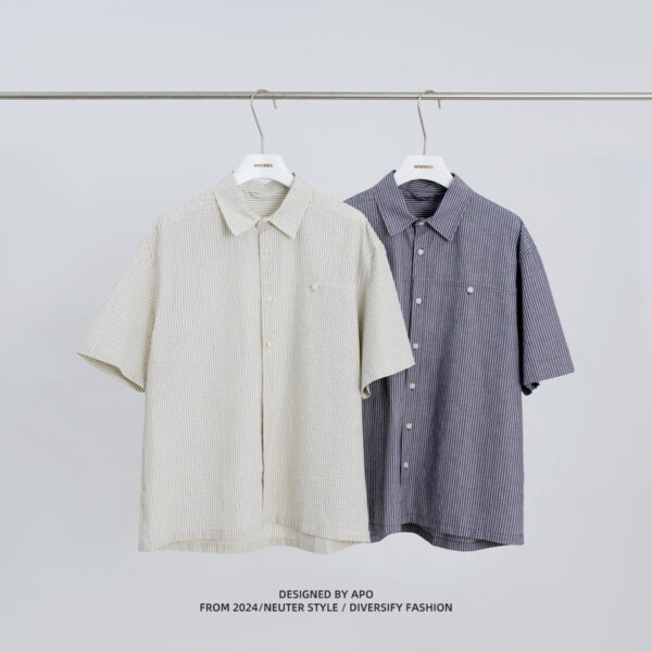 Simple Striped Patchwork Short Sleeve Long Sleeve Casual Wear - Image 6
