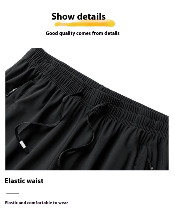Men's Light Luxury High-end Ice Silk Seamless Polo Shirt Trousers Sports Leisure Suit - Image 2