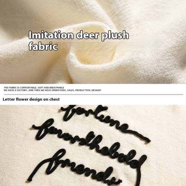 Three-dimensional Letter Plate Flower Design Warm Sweater Male Couple - Image 8