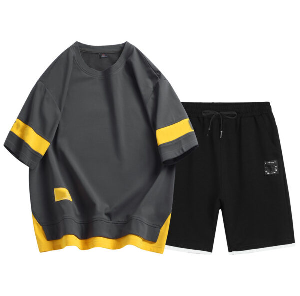 Men's Short Sleeve Loose Waffle Suit - Image 2