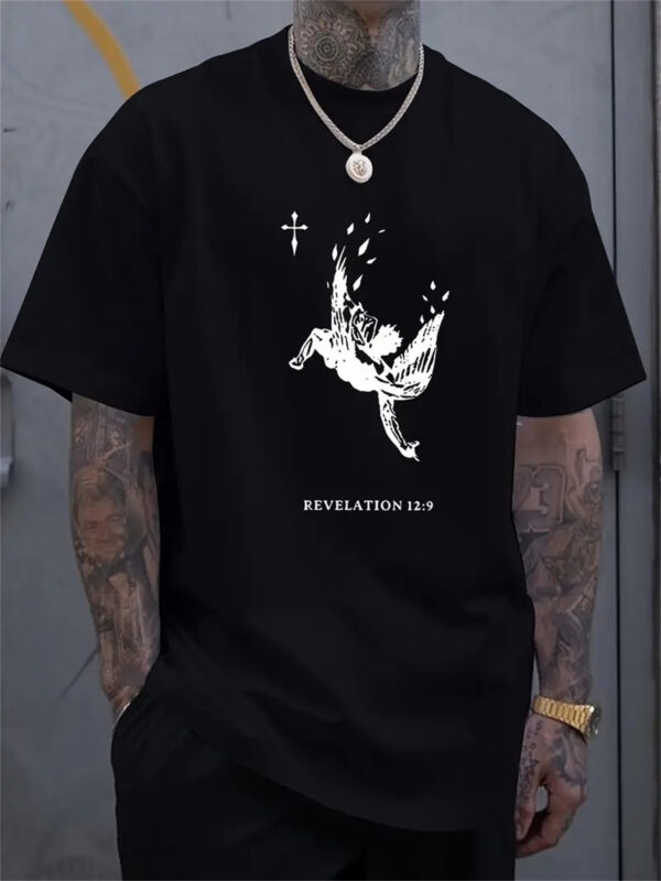 Men's Patterned Printed T-shirt, Summer Casual Short Sleeved T-shirt - Image 3