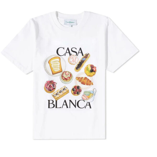 Afternoon Tea Hamburger Printed Loose All-match Short Sleeve Fashion Brand T-shirt - Image 4