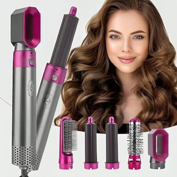 5 IN 1 Hair Styler Dryer Comb and Styling Tool for Curly Hair, Straightening, Curling, Drying, Combing,