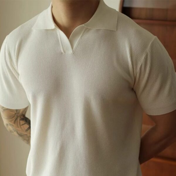 American V-neck Polo Shirt Men's Design Sense