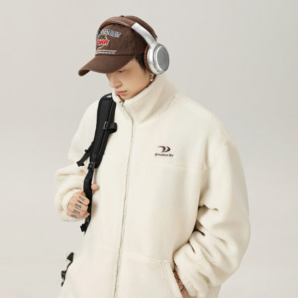 Artificial Lamb Wool Cotton-padded Jacket Stand Collar Coat - Image 7