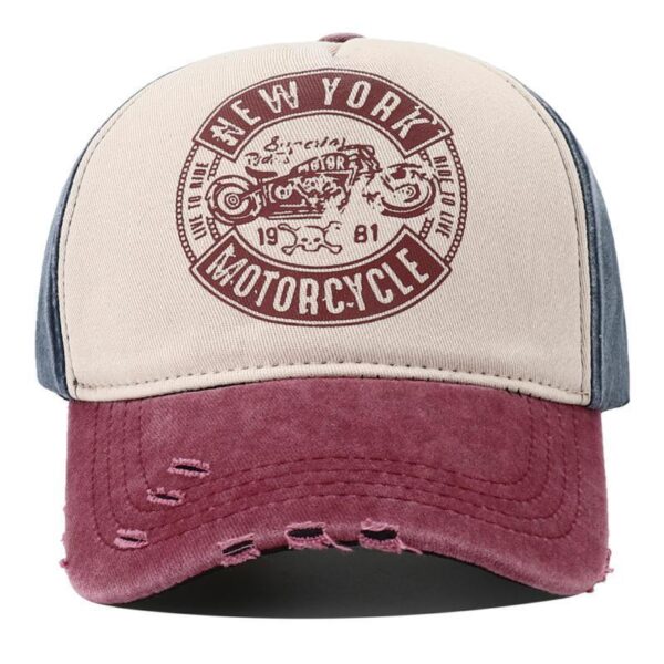 Men's Retro Alphabet Motorcycle Printed Peaked Cap - Image 2