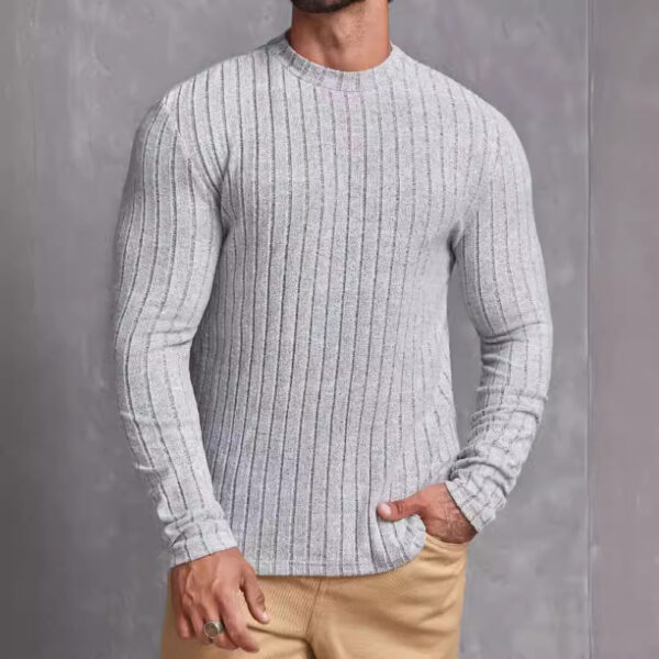 Casual Solid Color Round Neck Pullover Long-sleeved T-shirt