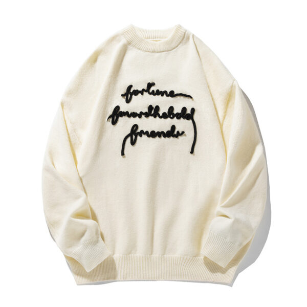 Three-dimensional Letter Plate Flower Design Warm Sweater Male Couple - Image 6
