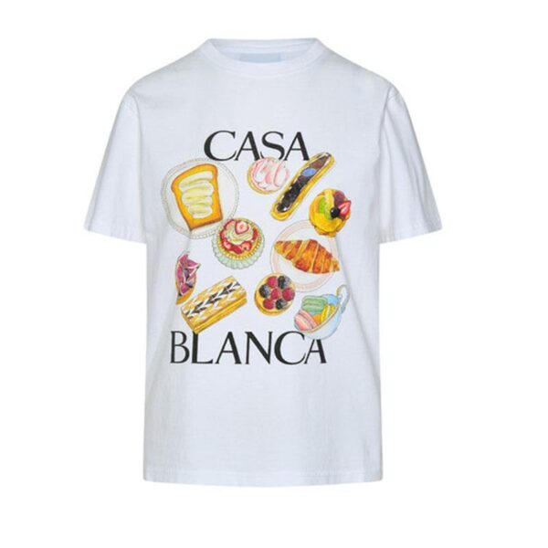 Afternoon Tea Hamburger Printed Loose All-match Short Sleeve Fashion Brand T-shirt - Image 7