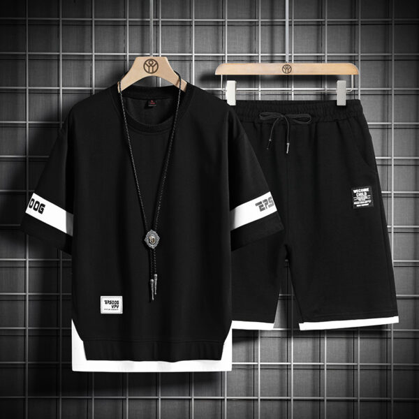 Men's Short Sleeve Loose Waffle Suit - Image 5
