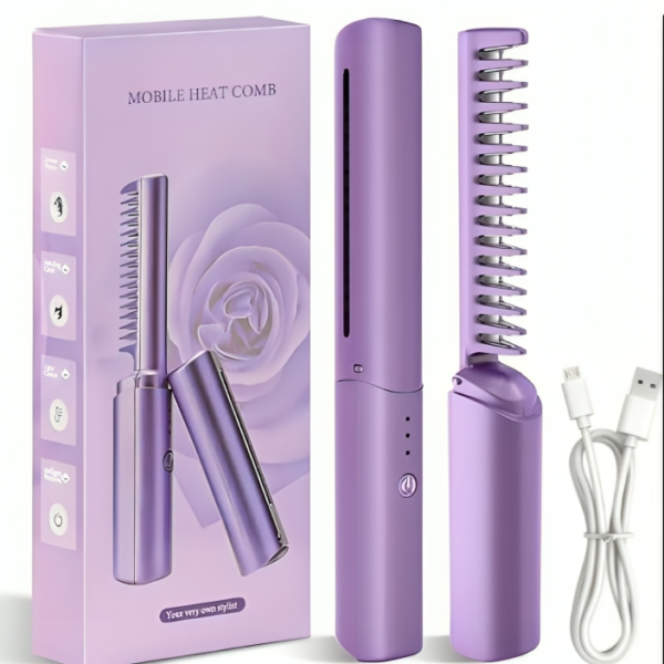 FlexiSmooth Portable Rechargeable Hair Straightener Comb