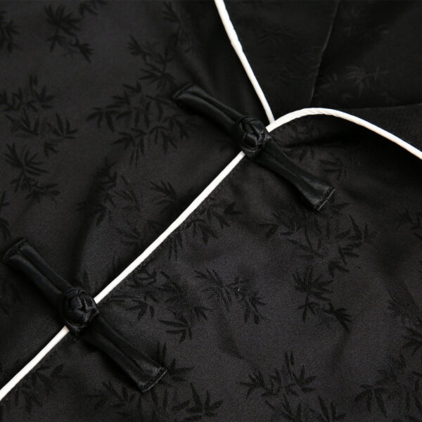 Striped Black Short Sleeve Shirt Men's Turn-down Collar Coat - Image 5