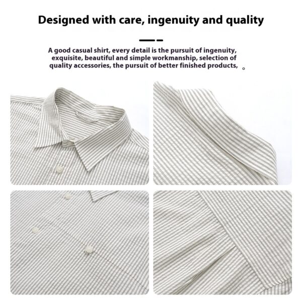 Simple Striped Patchwork Short Sleeve Long Sleeve Casual Wear - Image 4