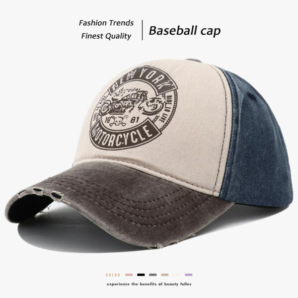 Men's Retro Alphabet Motorcycle Printed Peaked Cap - Image 5