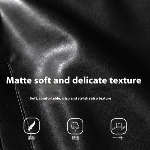 American Black Leather Coat Coat Men's And Women's Same Retro - Image 5