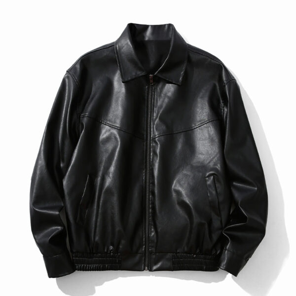 American Black Leather Coat Coat Men's And Women's Same Retro - Image 6