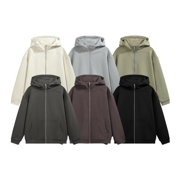 Smart Temperature Control Velvet Zipper Hooded Jacket - Image 4